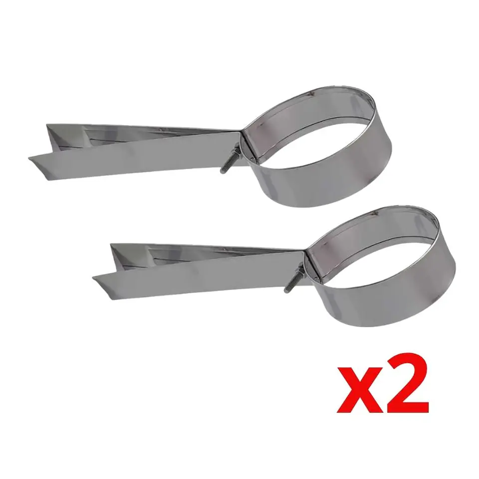 Pack 2 Soporte Cañon Estufa Pellet 80 Mm Ac. Inox. 1