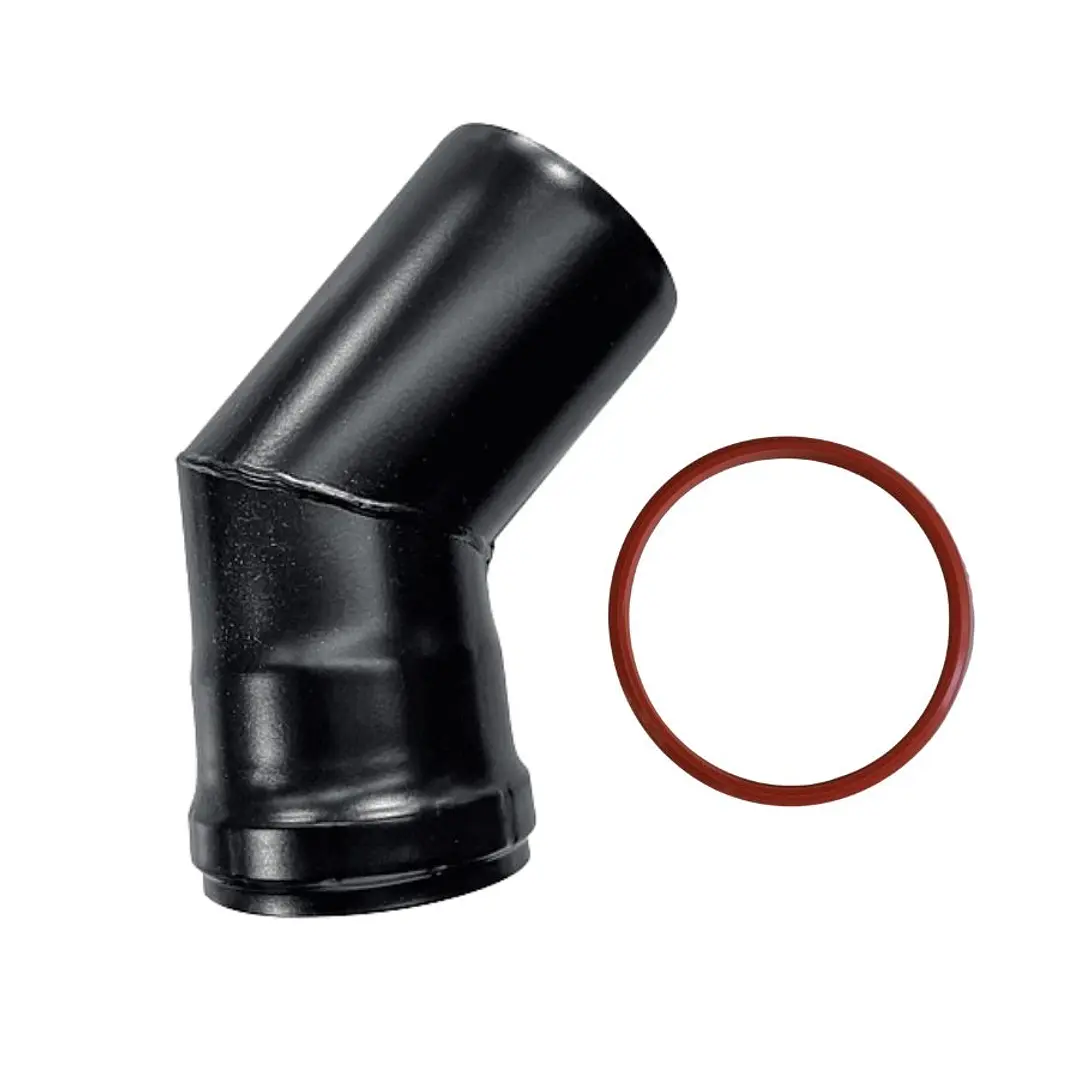 Cañon Estufa Pellet Codo 45º x 80 mm Acero Negro 1