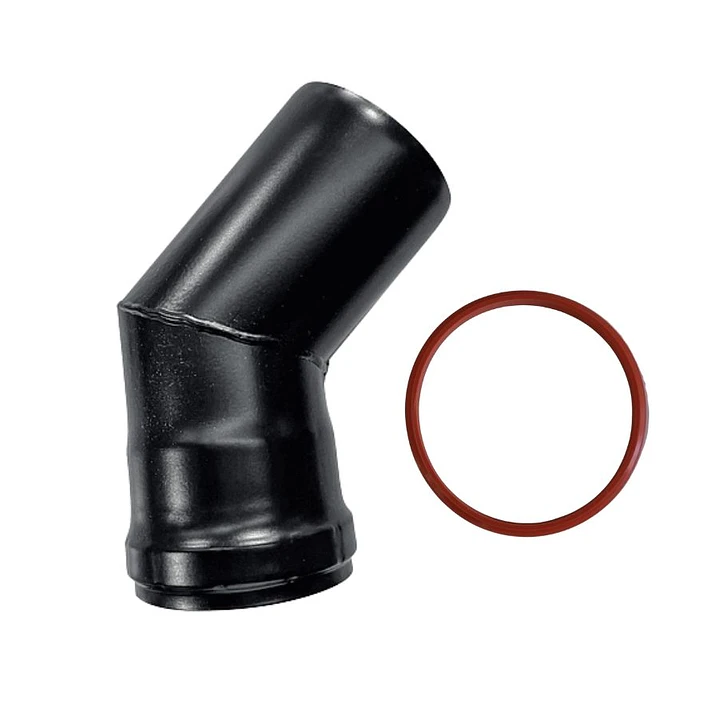 Cañon Estufa Pellet Codo 45º x 80 mm Acero Negro 1