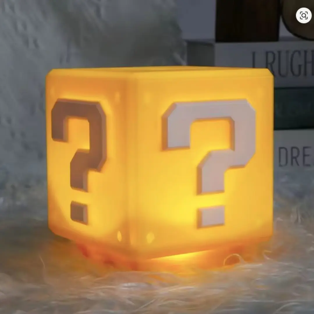 Luz Velador Infantil Cubo Interrogacion con Sonido 2