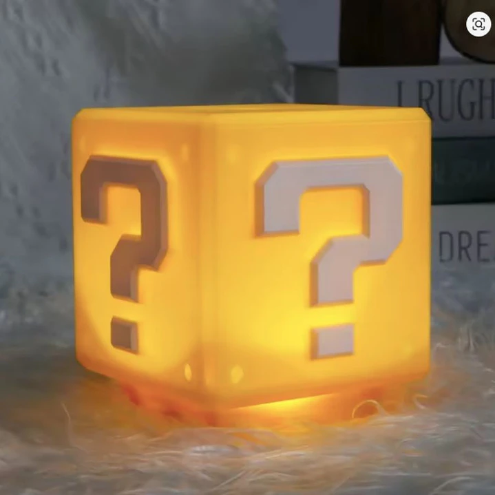 Luz Velador Infantil Cubo Interrogacion con Sonido 2