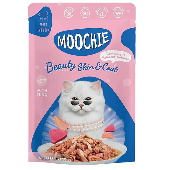 Moochie Sobre Gato Pollo Atún 70grs Beauty Skin & Coat
