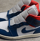 Jordan 1 Mid French Blue Gym Red - Miniatura 4