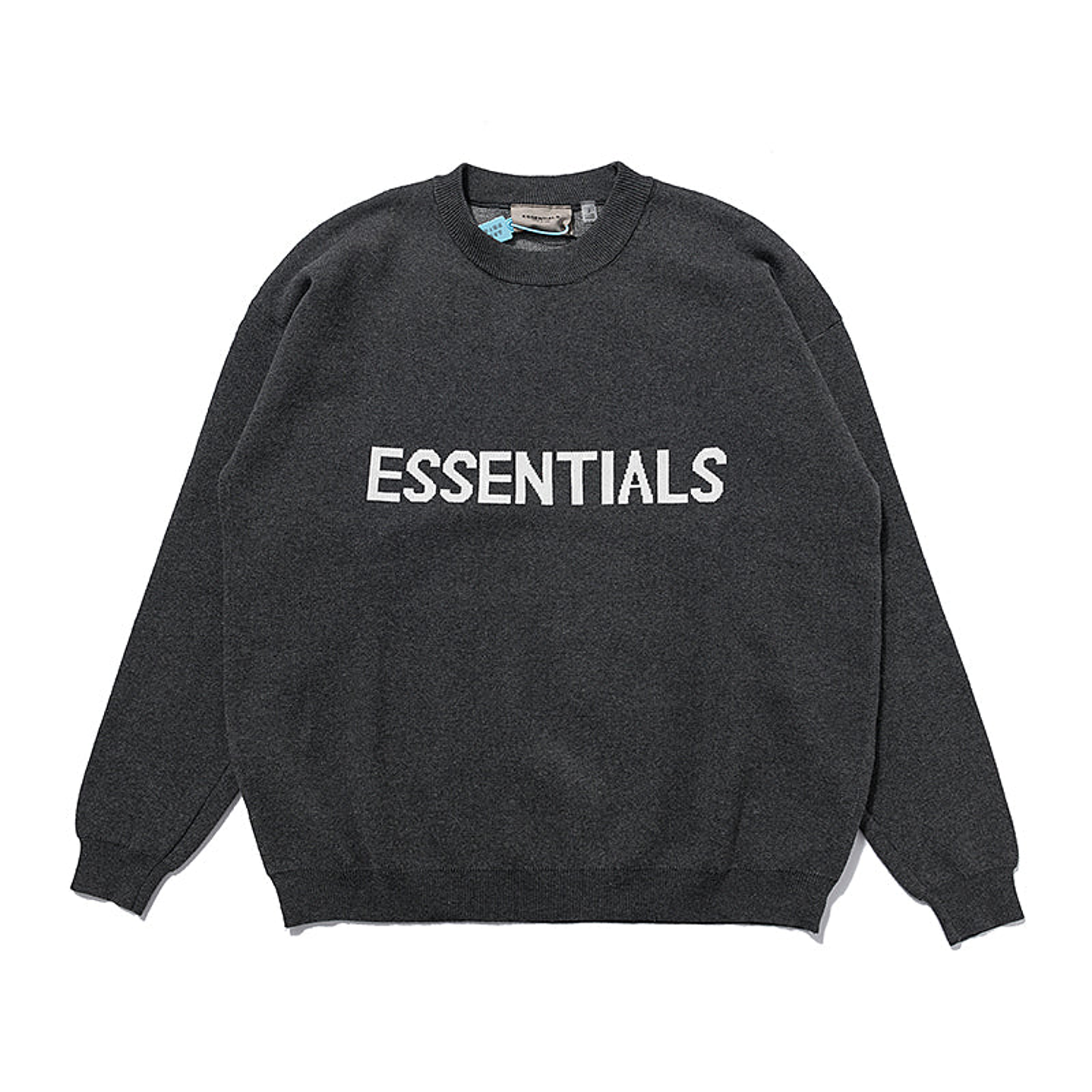 sweater de punto Essentials gris oscuro Logo Frontal 1