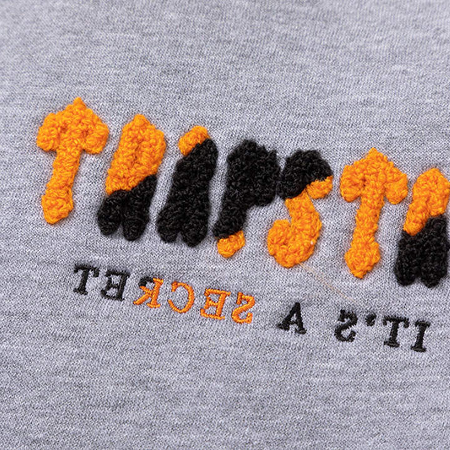 Buzo Trapstar Gris Logo Naranja/Negro 3