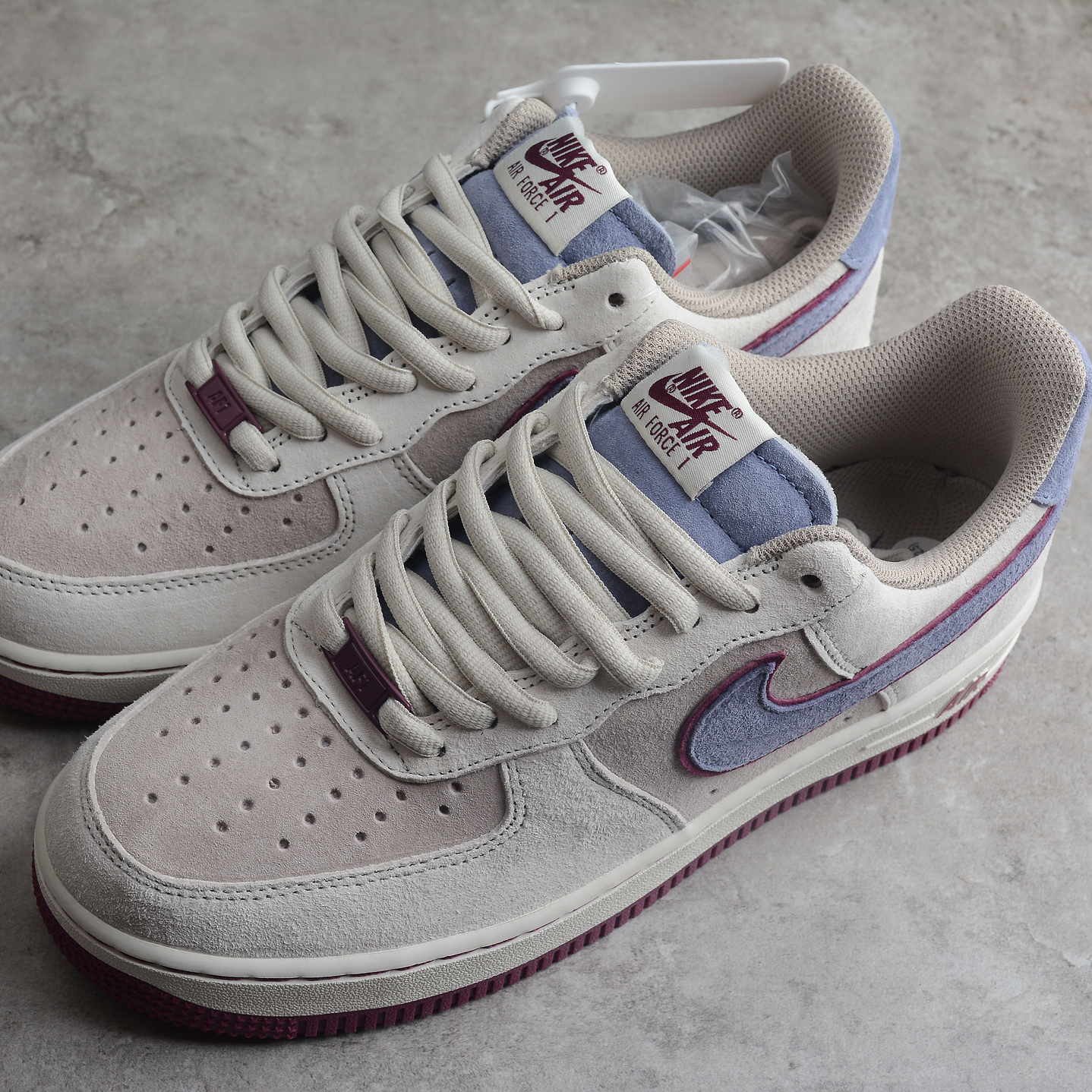 Air Force 1 Beige/Gris/Burdeo 5