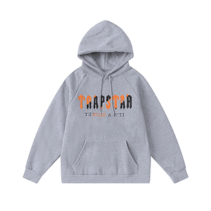 Hoodie Trapstar Gris Logo Naranja/Negro