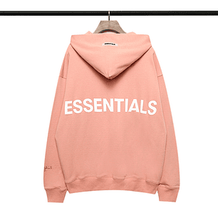 Hoodie Essentials rosado Logo Espalda