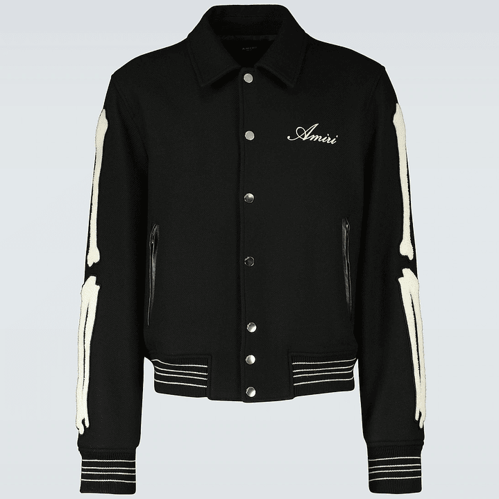 Varsity Jacket Amiri Bones wool-blend negra 1