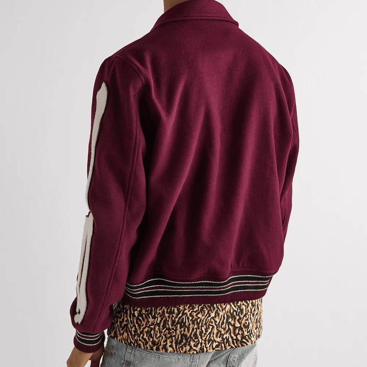 Varsity Jacket Amiri Bones wool-blend wine 2