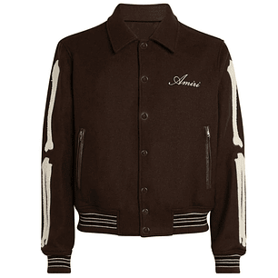 Varsity Jacket Amiri Bones wool-blend café