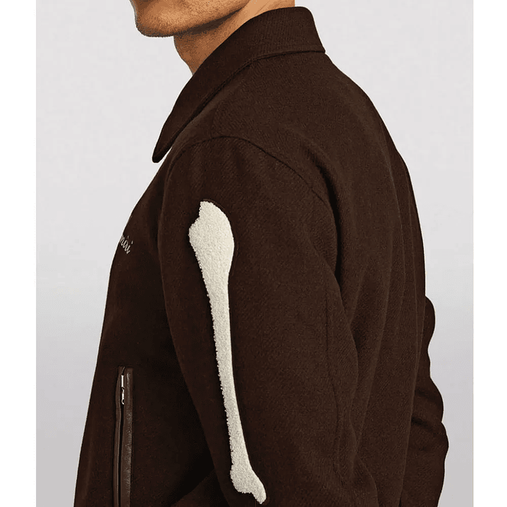 Varsity Jacket Amiri Bones wool-blend café 3