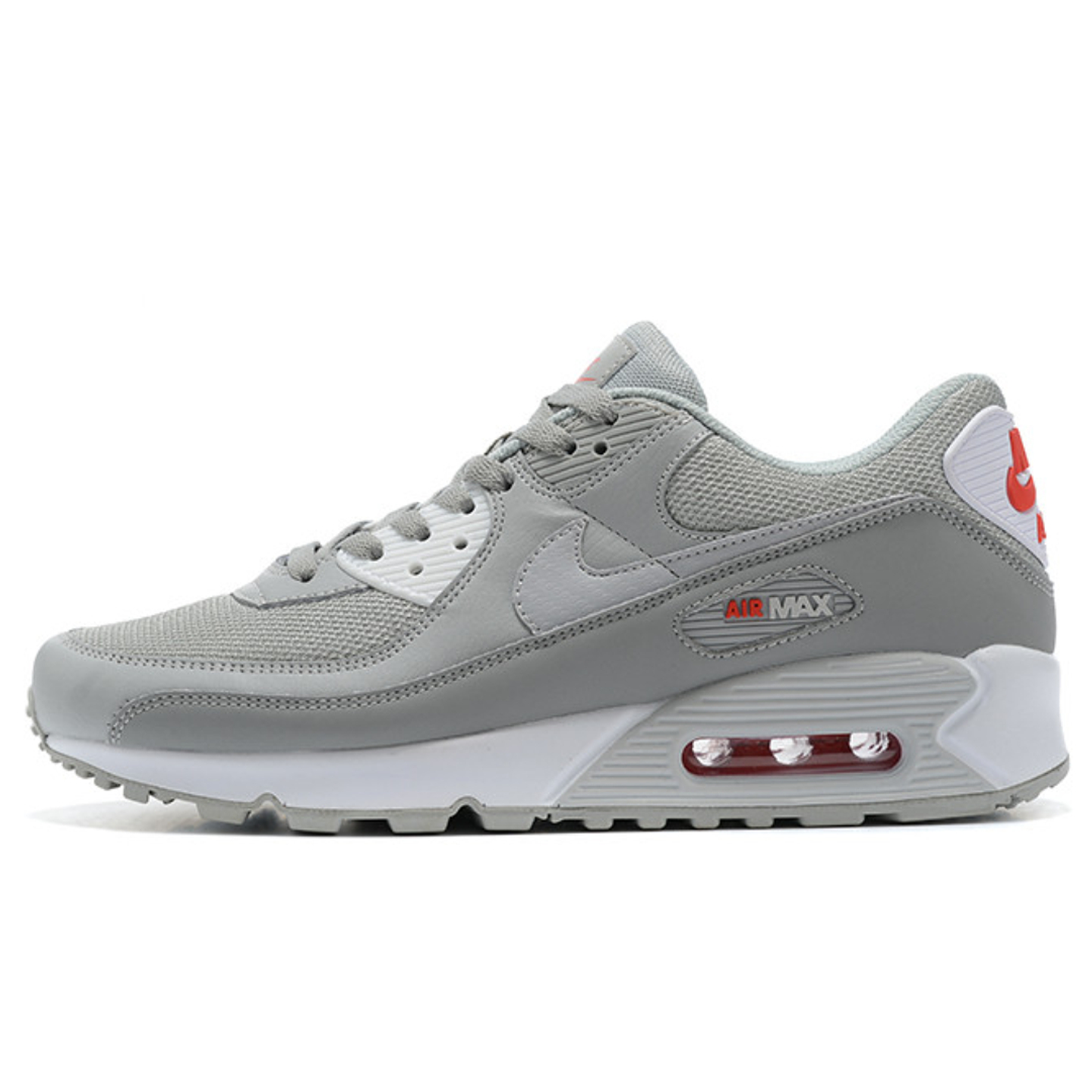 Air Max 90 Light Smoke Grey Red 1