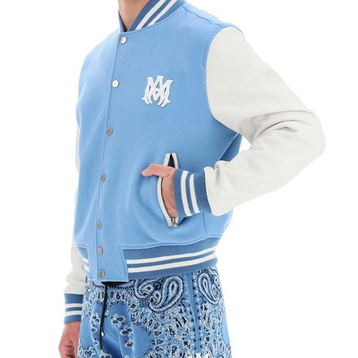 Varsity Jacket Amiri letterman sky blue 2