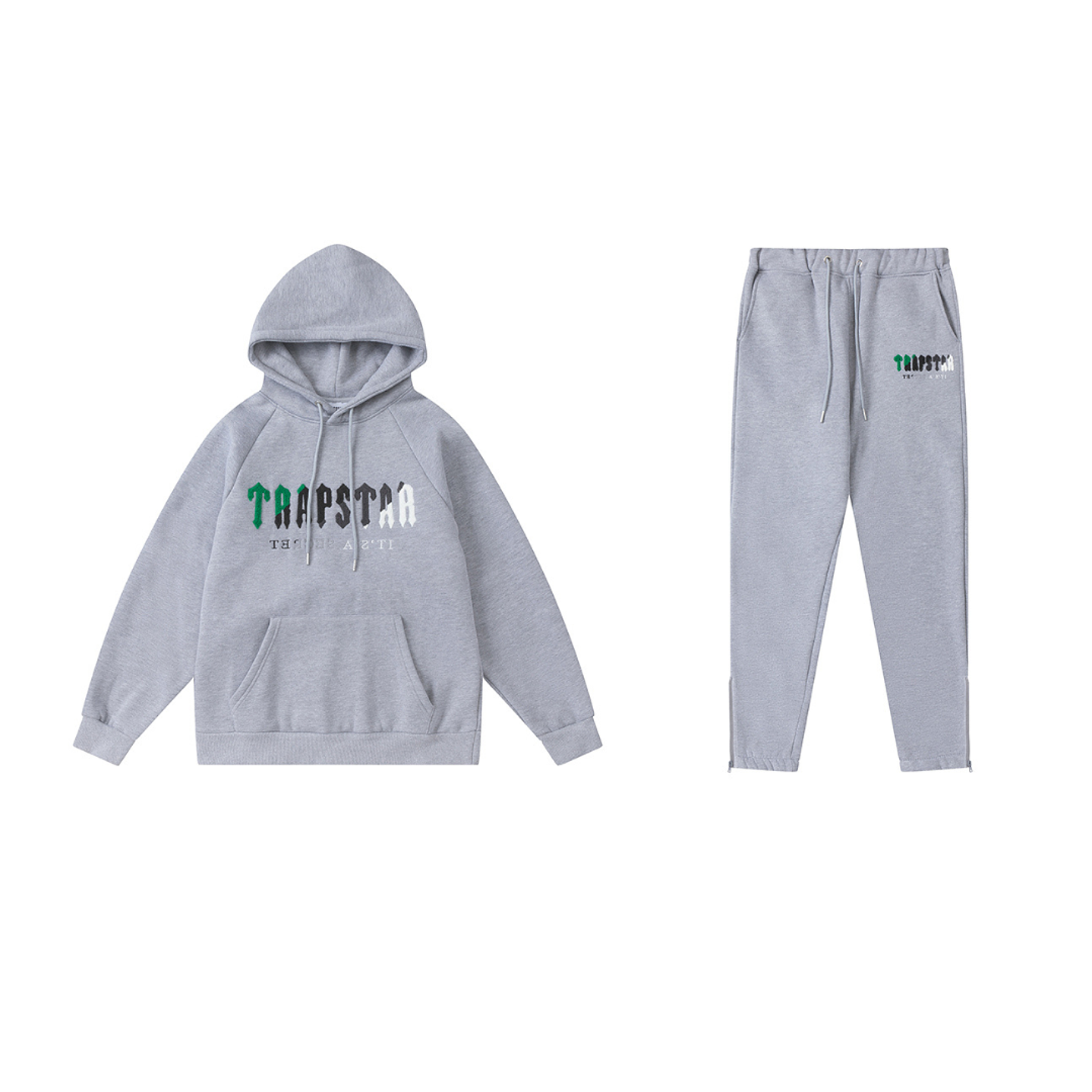 Conjunto Trapstar Gris Logo verde/Gris/Blanco 1