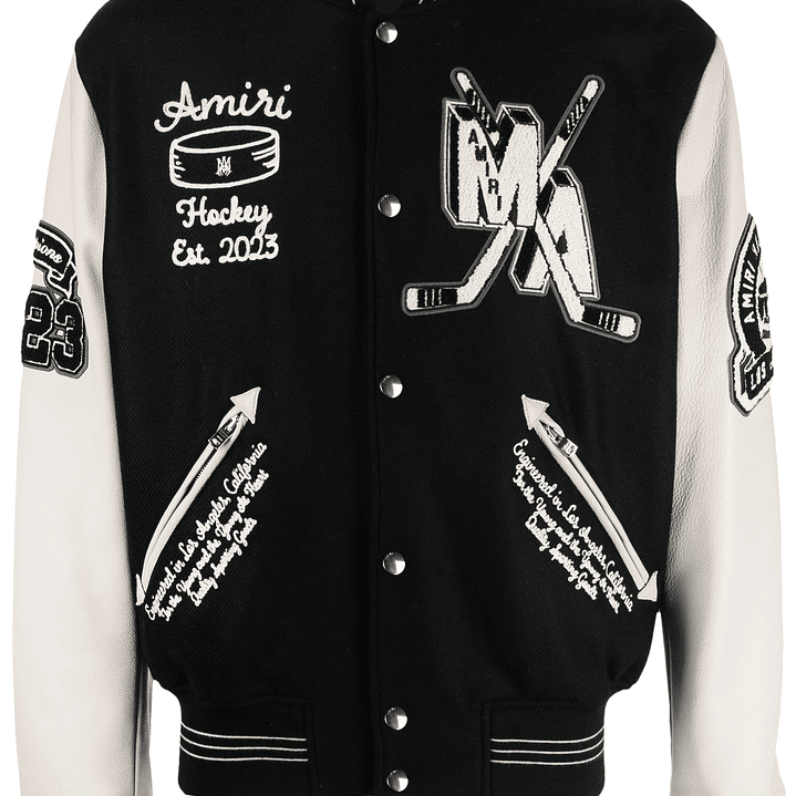 Varsity Jacket Amiri Fighters negra 1