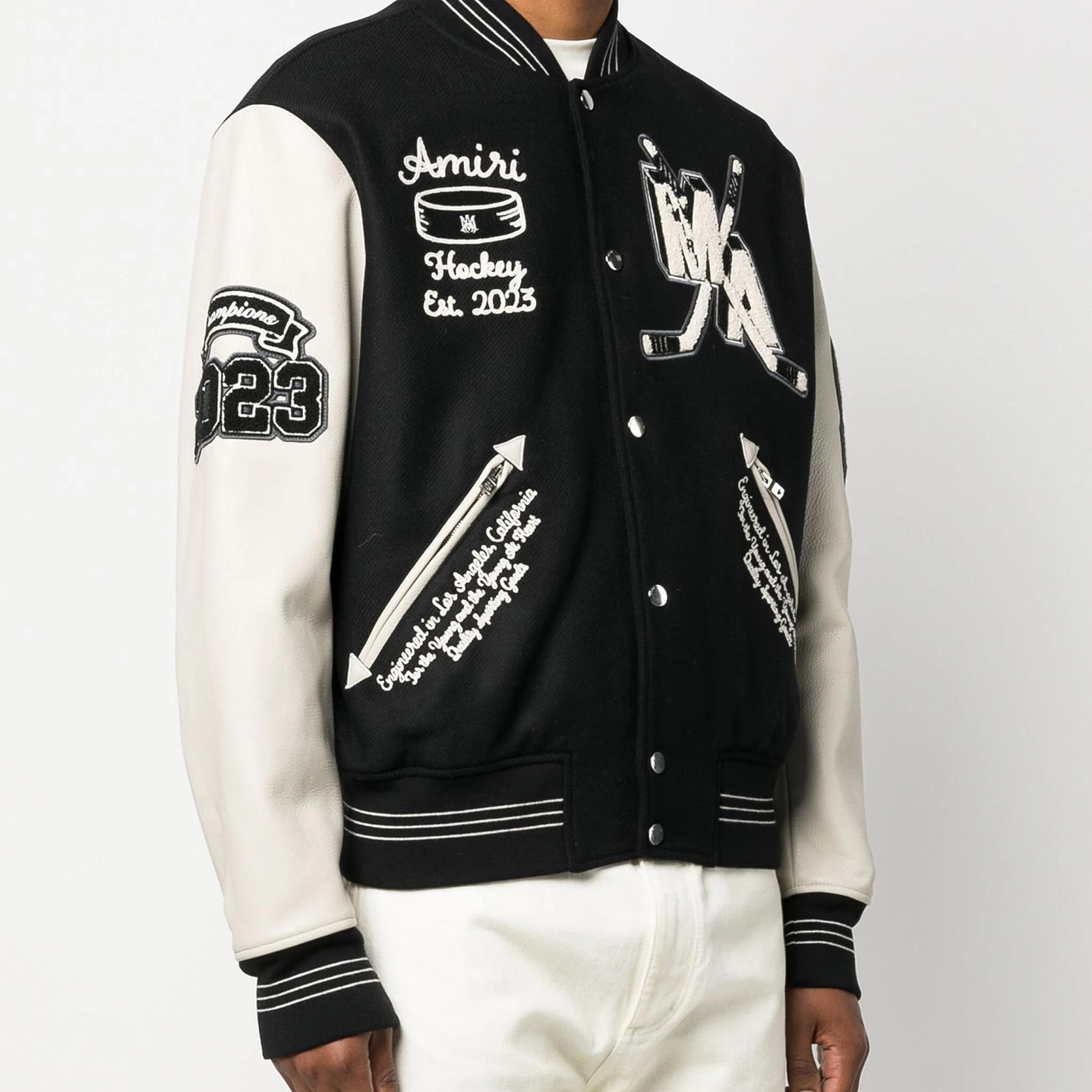 Varsity Jacket Amiri Fighters negra 2