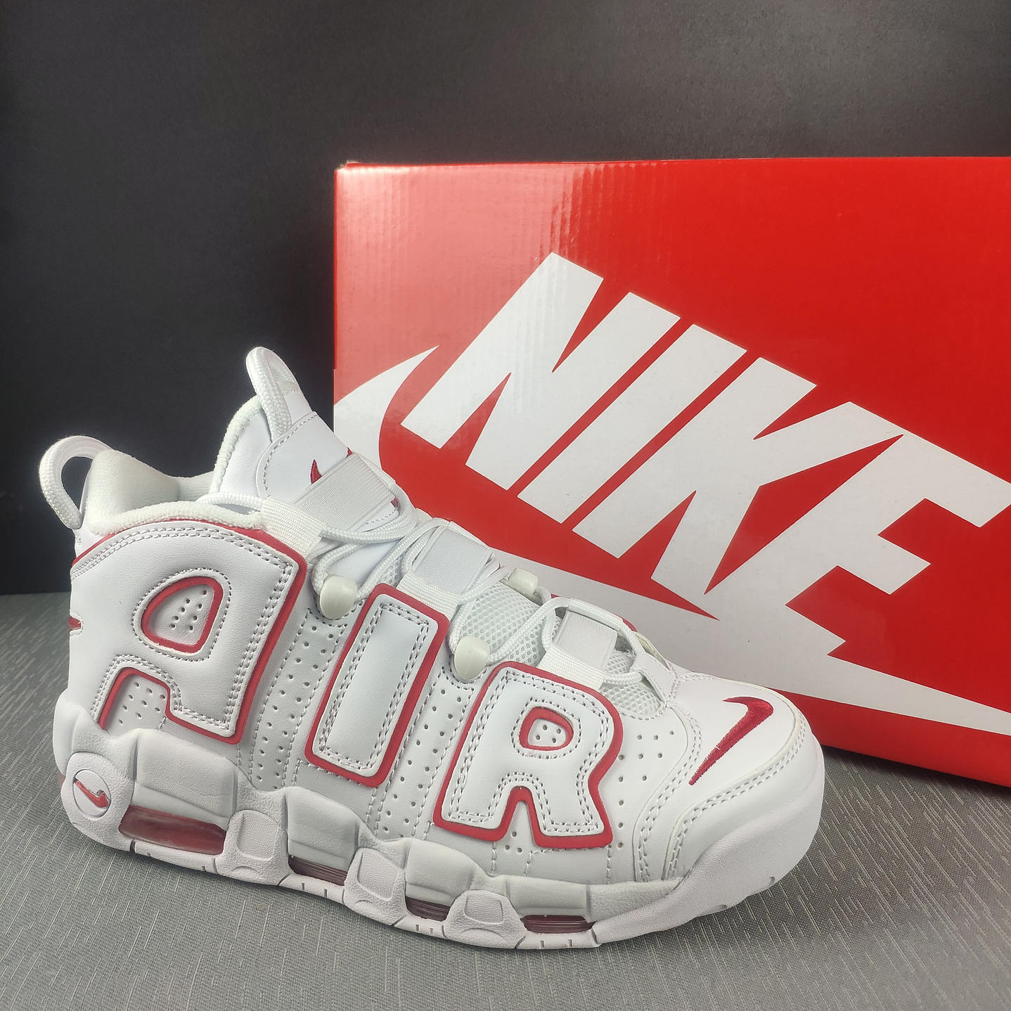 Nike More Uptempo White Varsity Red 2