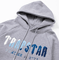 Hoodie Trapstar Gris Logo Blanco/Celeste/Azules - Miniatura 3