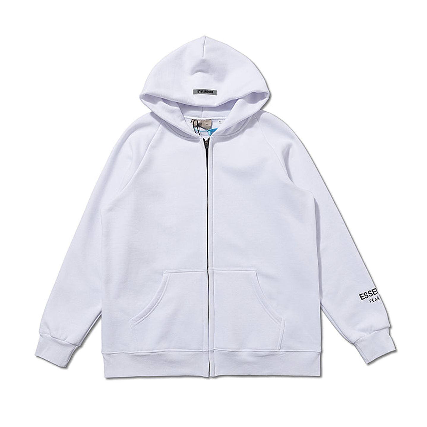 Hoodie zip Essentials blanco 1