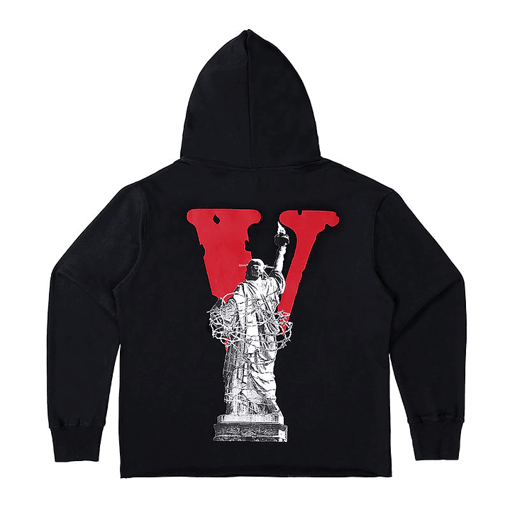 Hoodie Vlone x Liberty Negro/Rojo 2