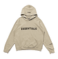 Hoodie Essentials khaki Logo Frontal - Miniatura 1