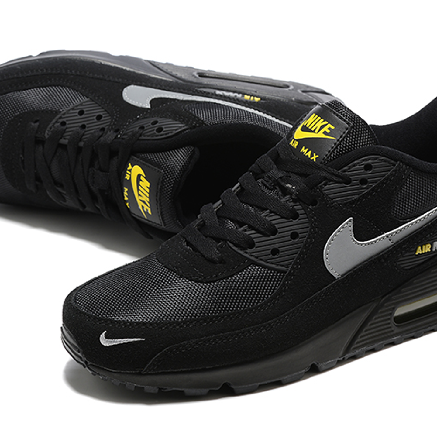 Air Max 90 Reflective Swoosh Black Yellow 4