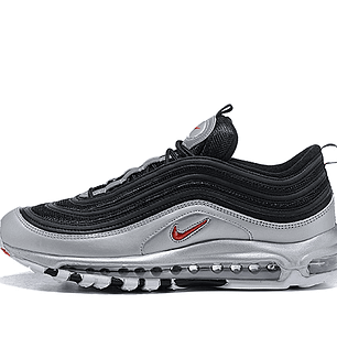 Air Max 97 Silver Black/ Red Swoosh