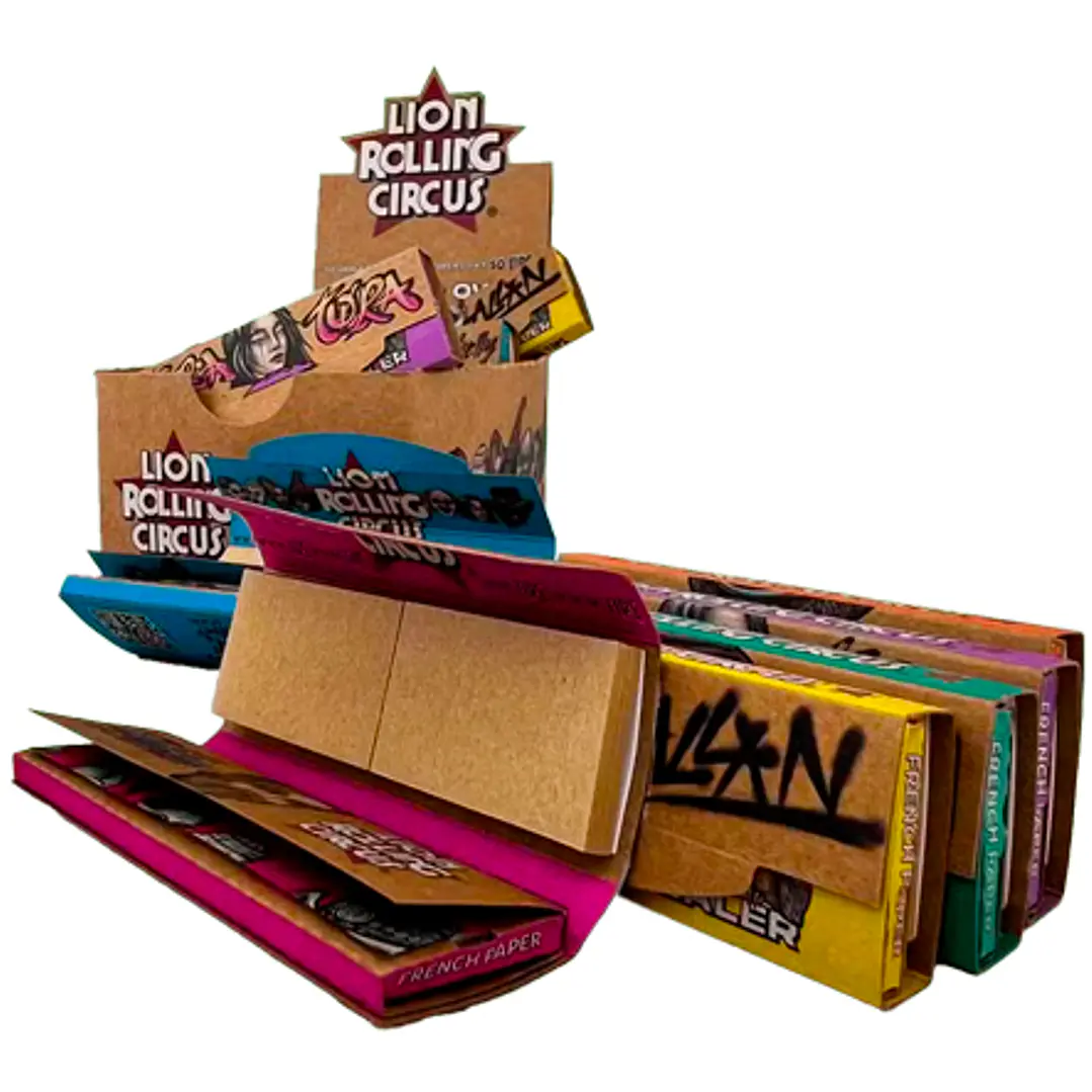 Papelillos Lion Rolling Circus Brown 1 1/4 + Tips  1