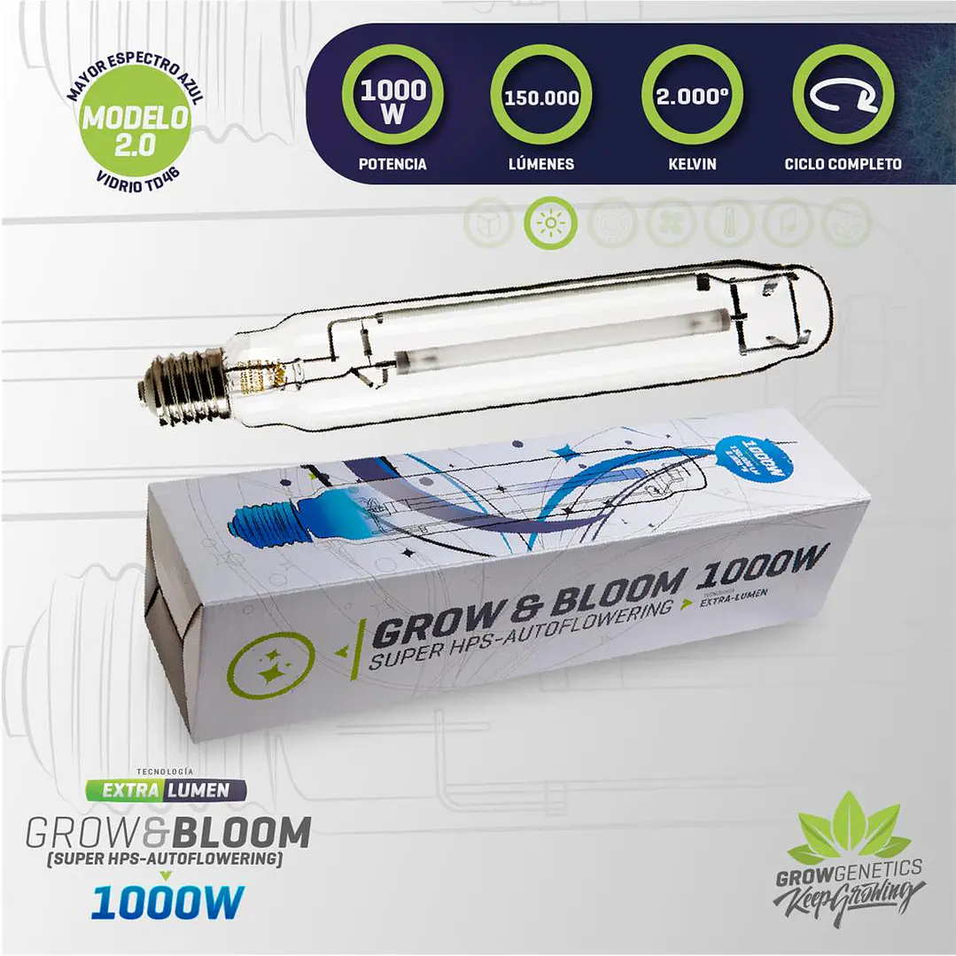 Ampolleta Grow & Bloom 1000W - Grow Genetics  1