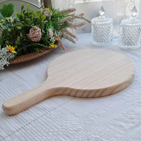 Tabla de Pino Cepillado con Mango – Redonda