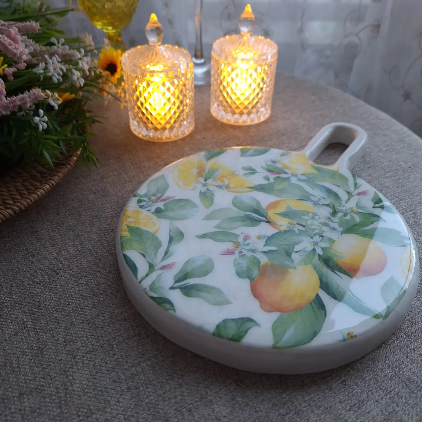 Tabla de Pino Cepillado con Mango – Redonda 3