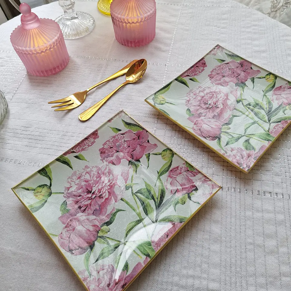 Servilleta Peonias Rosas - A105 2