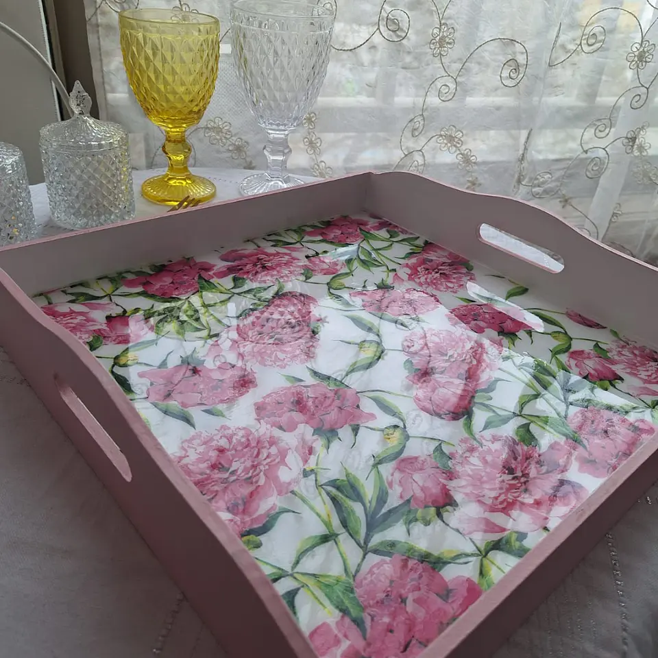 Servilleta Peonias Rosas - A105 3