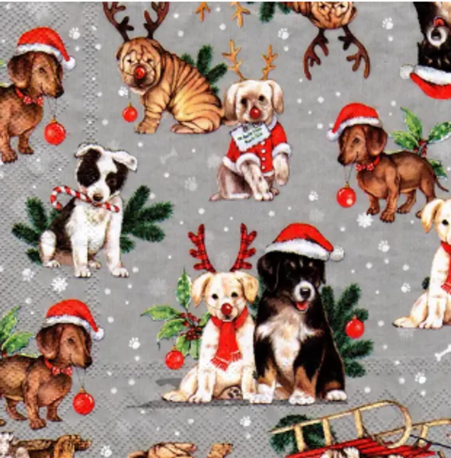 Servilleta Perritos navideños - D416 1