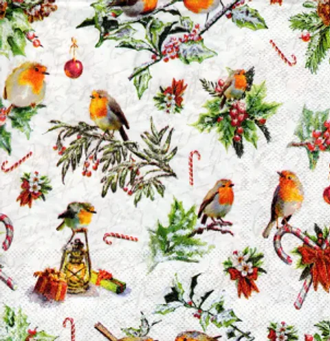 Servilleta Pájaros Navideños - D419