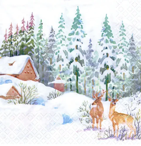 Servilleta Alces en la Nieve - D425