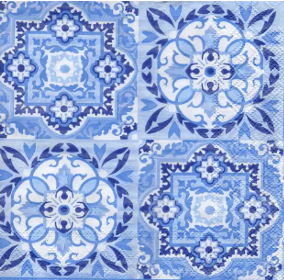 Servilleta Azulejo Azul -E505 1