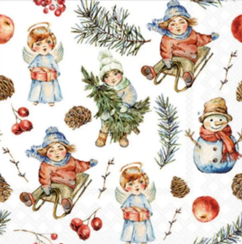 Servilleta Niños en la Nieve  - F613 1