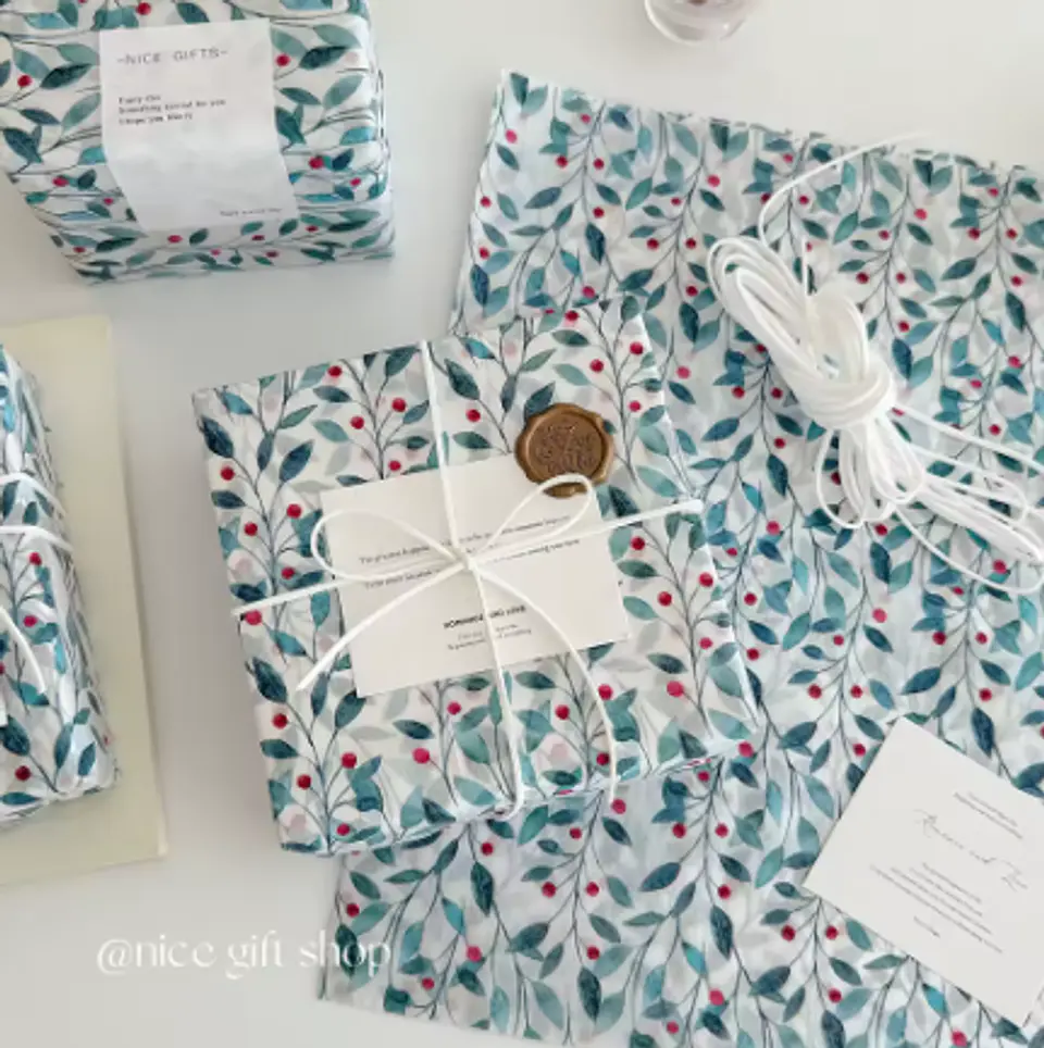 Papel Decorativo para Decoupage – Diseño Acebo Azul 2