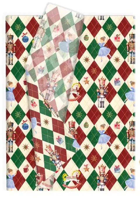 Papel Decorativo para Decoupage – Cascanueces Rombos de Navidad