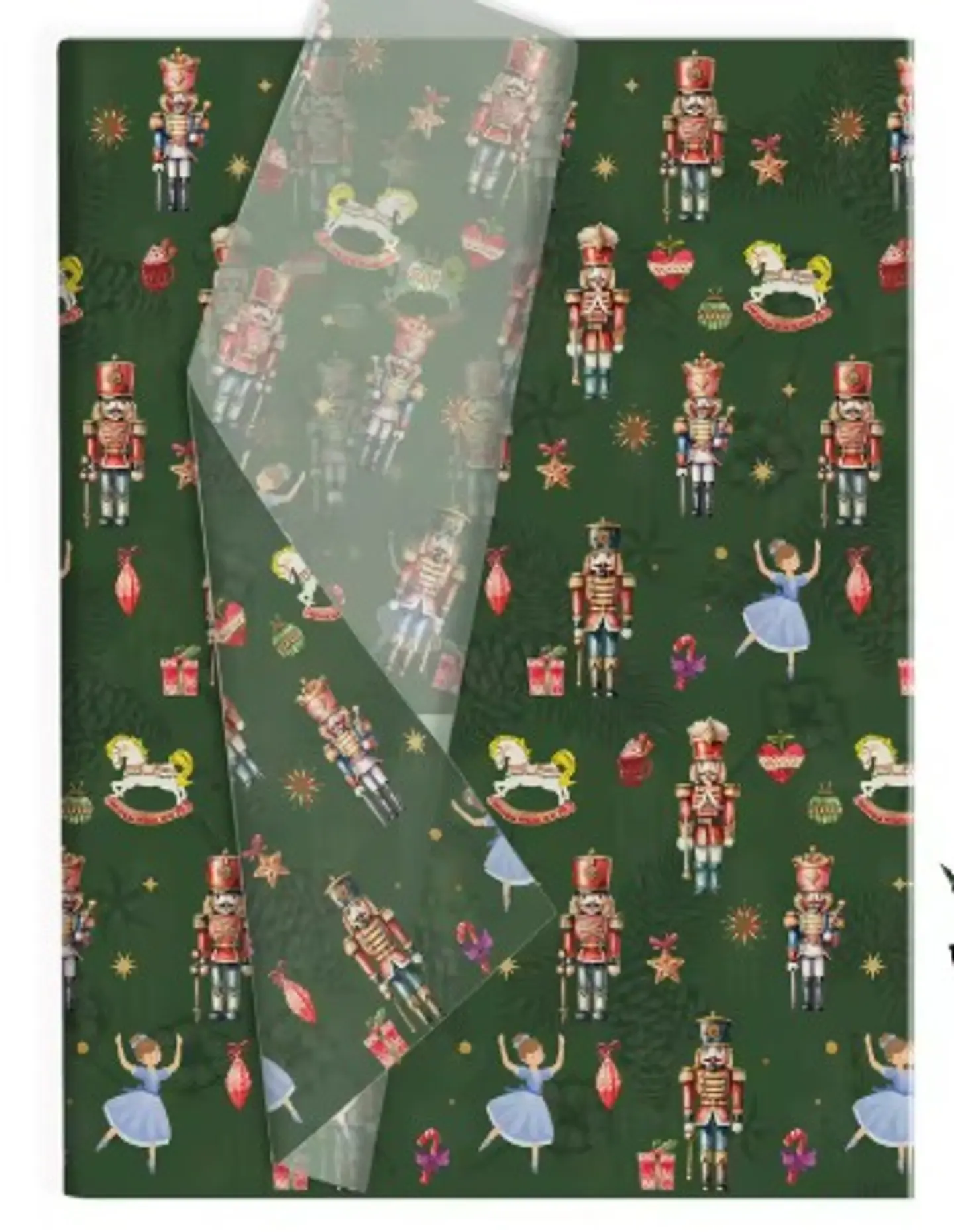 Papel Decorativo para Decoupage – Cascanueces Verde de Navidad 1