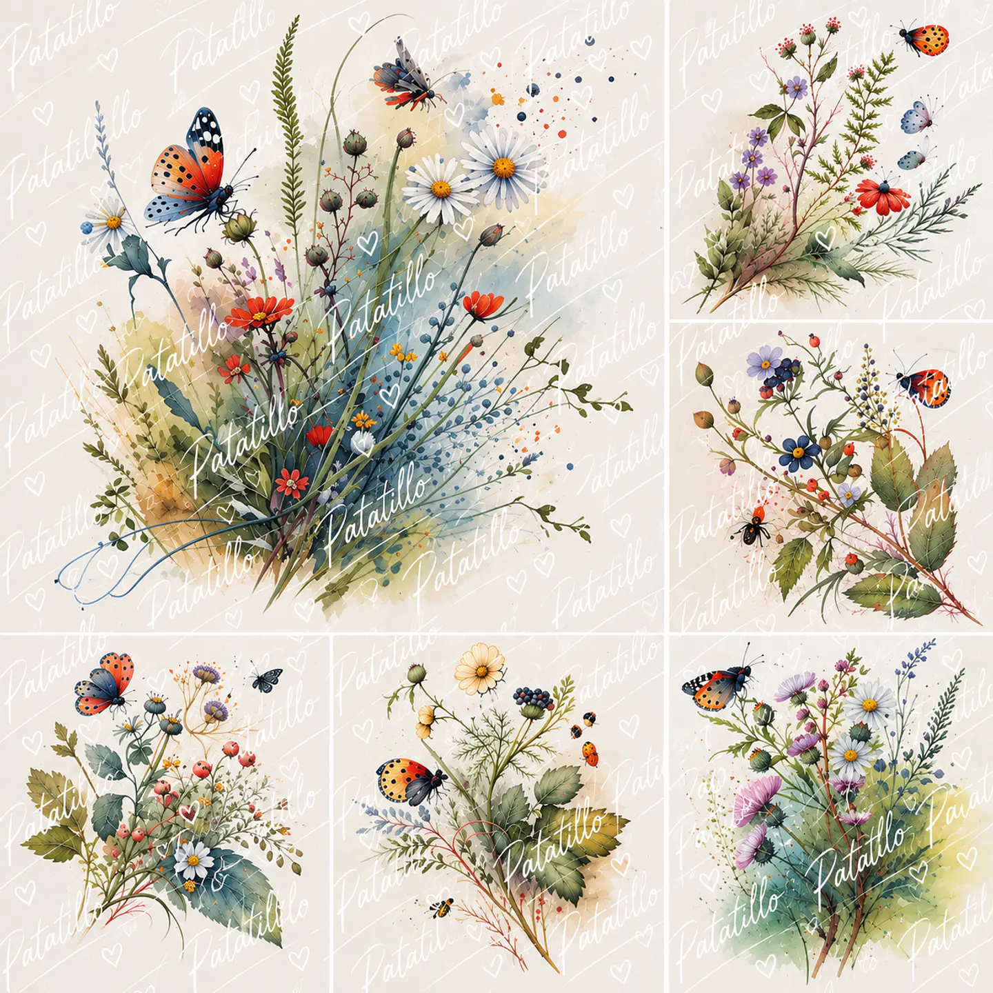 🦋 Lámina para Posavasos — Botánica con Mariposas 🌿 1
