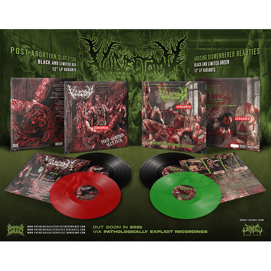 Vulvectomy ‎– Post-Abortion Slut Fuck/ Abusing... combo pack COLOR vinyl - 