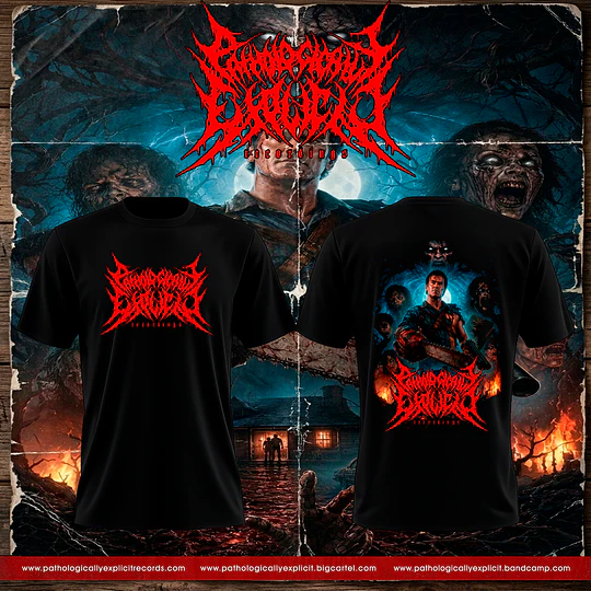 Pathologically Explicit Recordings - Teaming with Ash... Red LOGO T-SHIRT SIZE XL