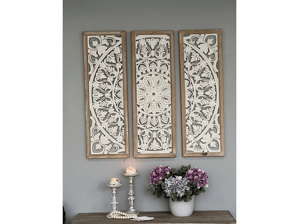 Set 3 Cuadros Mandalas tallados 1