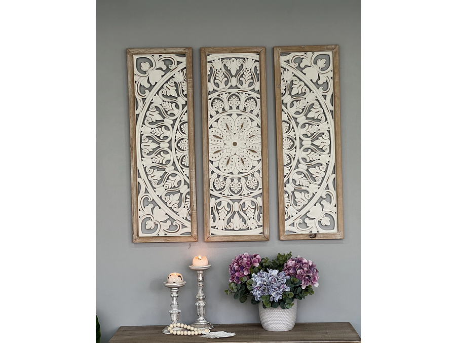 Set 3 Cuadros Mandalas tallados 1