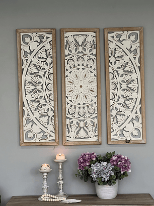 Set 3 Cuadros Mandalas tallados