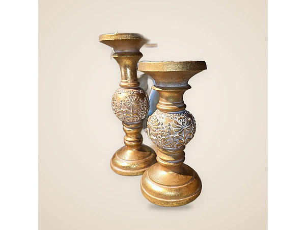 Set candelabros dorados 1