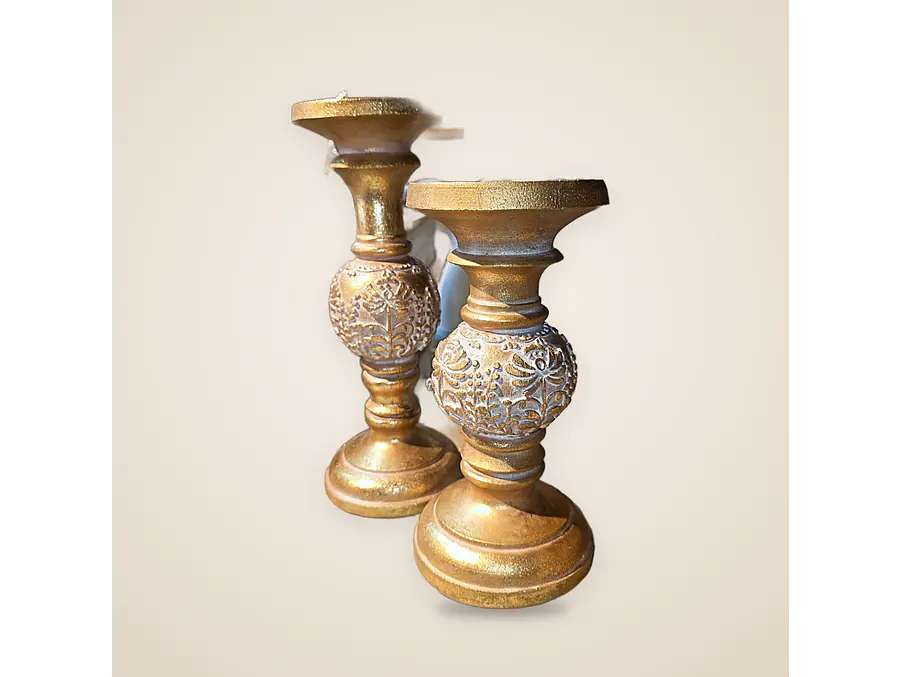 Set candelabros dorados 1